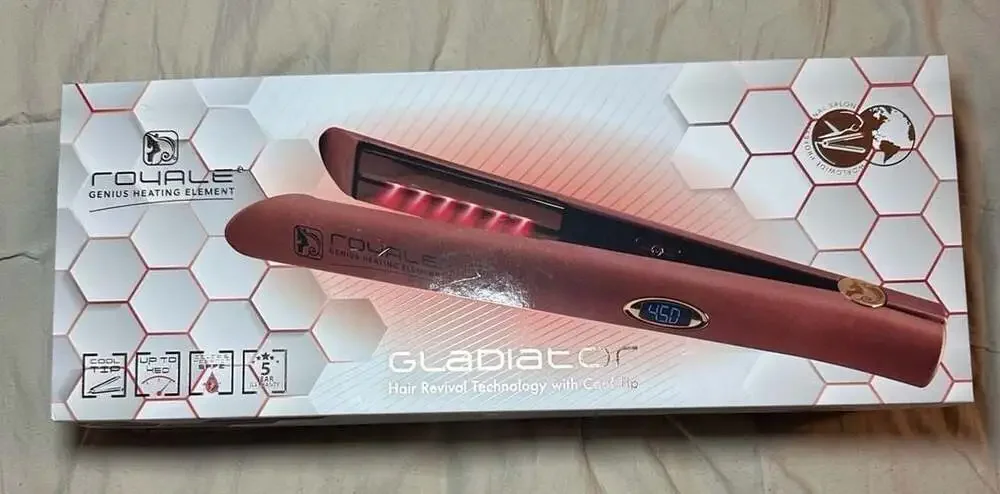 Royale Gladiator Hair Revival Technology Flat Iron with Cool Tip - Rose Gold